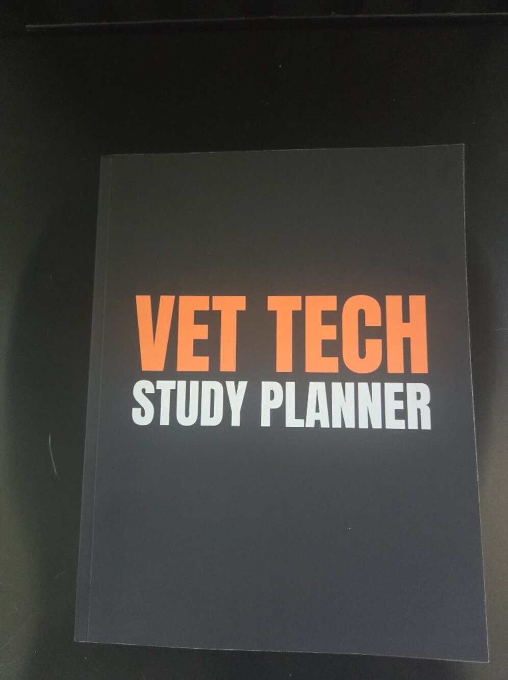 VET TECH Study Planner in Black & Orange